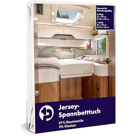 G Bettwarenshop Wohnmobil Wohnwagen Heckbett Spannbetttuch-Set 3-teilig ...